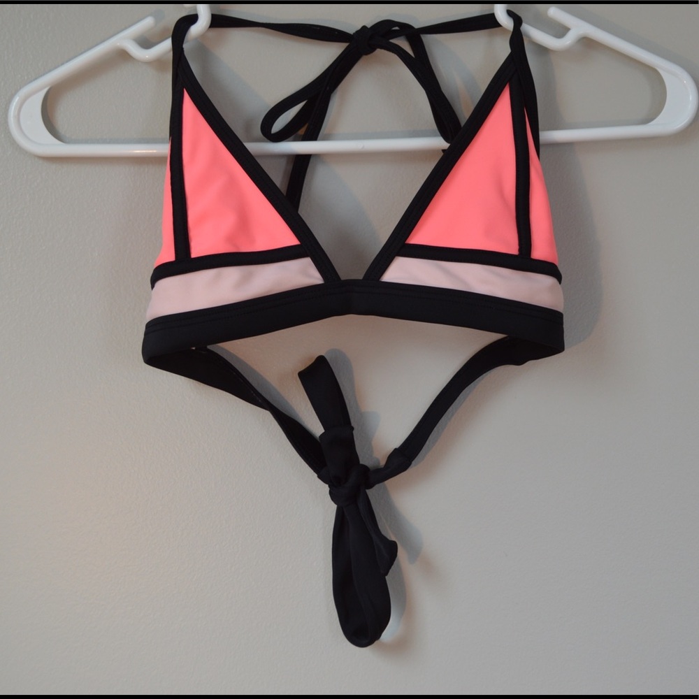 pink triangle bikini top